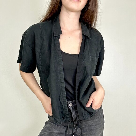 *Athleta Black Playa Linen Tie Top - Picture 4 of 10